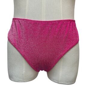 NWOT Good American Sparkle Pink Bikini Bottom Size 8 5X